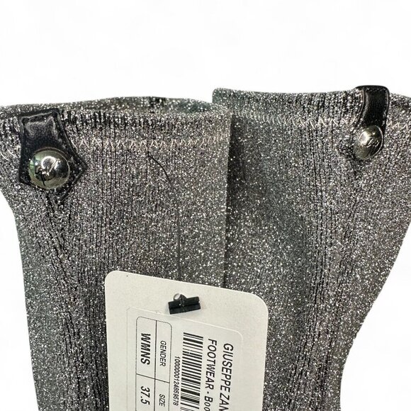 Giuseppe Zanotti Women's Silver Glitter Over-the-Knee Flat Boots Sz 37.5 NWOT - Picture 16 of 16